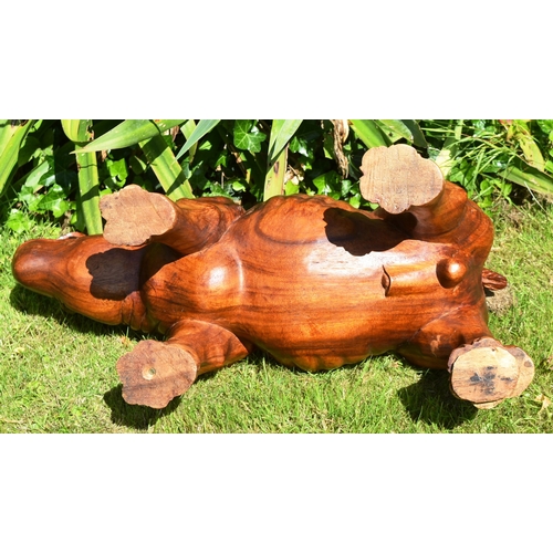 28 - Former Bristol Zoo Gardens - a large carved hardwood statue of a Rhinoceros / Rhino. Original artist... 