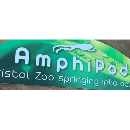 287 - Former Bristol Zoo Gardens - the original Amphipod enclosure sign 'Bristol Zoo springing into action... 