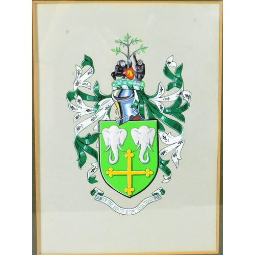 294 - Former Bristol Zoo Gardens - an original vintage c1954 hand painted Bristol Zoo coat of arms, believ... 