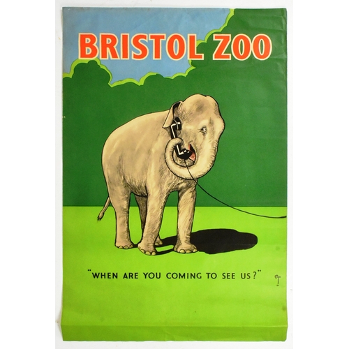 300 - Former Bristol Zoo Gardens - an original c1950s / 1960s 'When Are You Coming To See Us?' Bristol Zoo... 