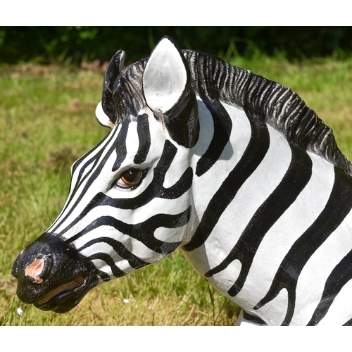 32 - Former Bristol Zoo Gardens - a large 20th century ceramic / stoneware study of a Zebra. Stoneware co... 