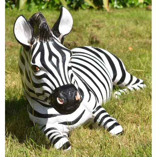 32 - Former Bristol Zoo Gardens - a large 20th century ceramic / stoneware study of a Zebra. Stoneware co... 