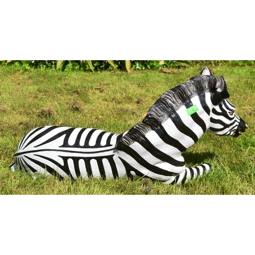 32 - Former Bristol Zoo Gardens - a large 20th century ceramic / stoneware study of a Zebra. Stoneware co... 