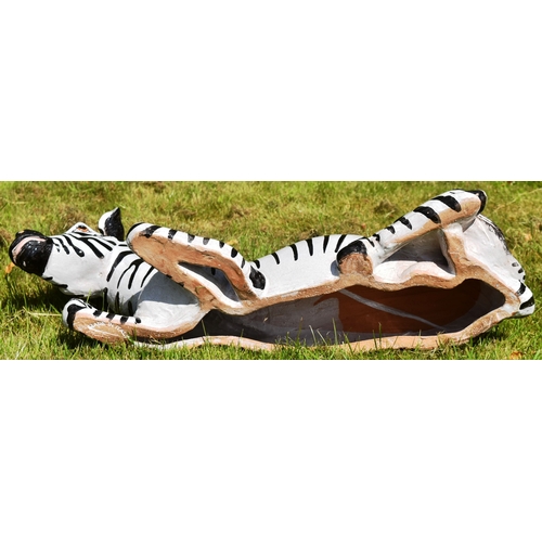 32 - Former Bristol Zoo Gardens - a large 20th century ceramic / stoneware study of a Zebra. Stoneware co... 