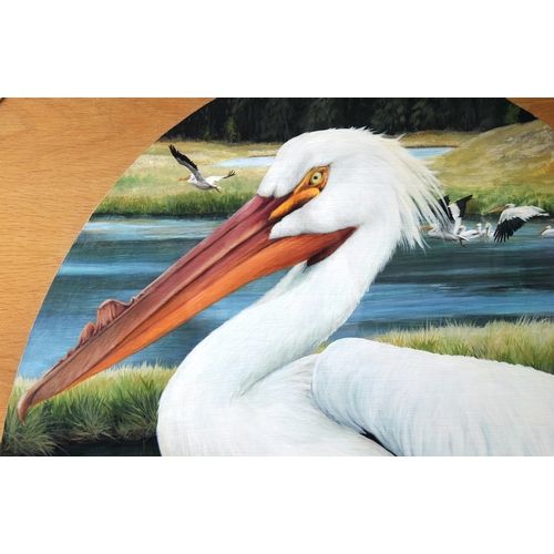 36 - Former Bristol Zoo Gardens - 'American White Pelican' - Susan Jane (1999) - oil on board painting of... 