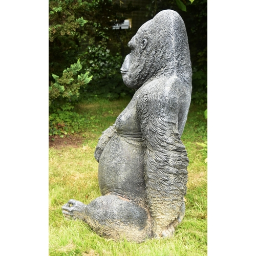 5 - Former Bristol Zoo Gardens - a lifesize 1/1 scale donations / money box in the form of a sitting Gor... 