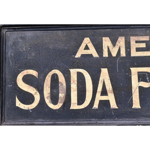 50 - Former Bristol Zoo Gardens - the original c1930s 'American Soda Fountain' painted sign, as displayed... 