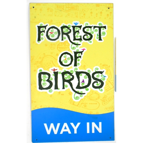 52 - Former Bristol Zoo Gardens - Two original Forest Of Birds enclosure signs, c2010s. Foamex board. Lar... 