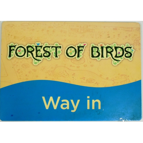 52 - Former Bristol Zoo Gardens - Two original Forest Of Birds enclosure signs, c2010s. Foamex board. Lar... 