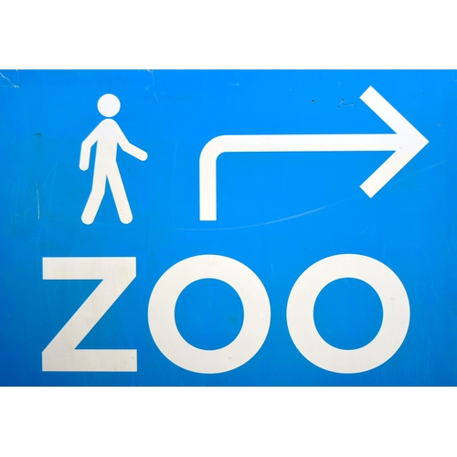 58 - Former Bristol Zoo Gardens - a large blue and white 'Zoo' directional sign. Foamex board, with print... 