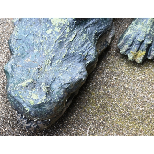 80 - Former Bristol Zoo Gardens - a large life-size 1/1 scale statue / model of a Crocodile. Fibreglass c... 