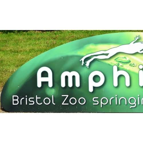 81 - Former Bristol Zoo Gardens - the original Amphipod enclosure sign 'Bristol Zoo springing into action... 