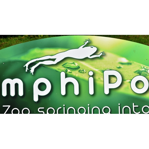 81 - Former Bristol Zoo Gardens - the original Amphipod enclosure sign 'Bristol Zoo springing into action... 