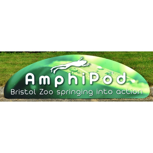 81 - Former Bristol Zoo Gardens - the original Amphipod enclosure sign 'Bristol Zoo springing into action... 