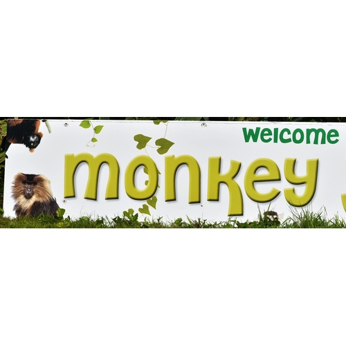 97 - Former Bristol Zoo Gardens - the original ' Welcome To Monkey Jungle ' enclosure sign. Featuring dep... 