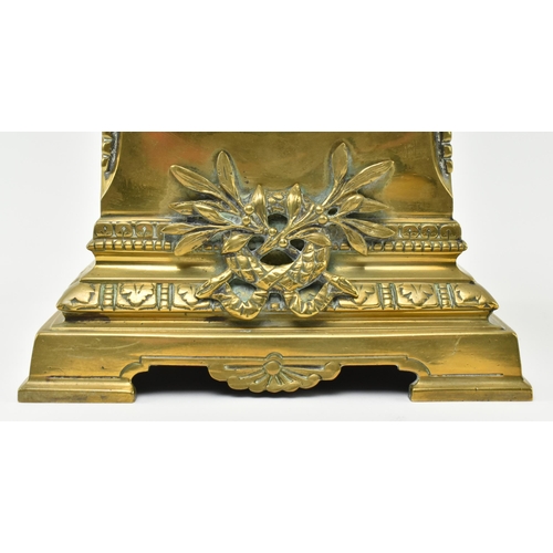 103 - Japy Freres, Paris - a French 19th century brass cased 8-day movement mantel clock. The clock having... 