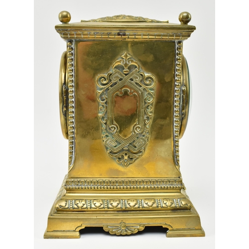 103 - Japy Freres, Paris - a French 19th century brass cased 8-day movement mantel clock. The clock having... 