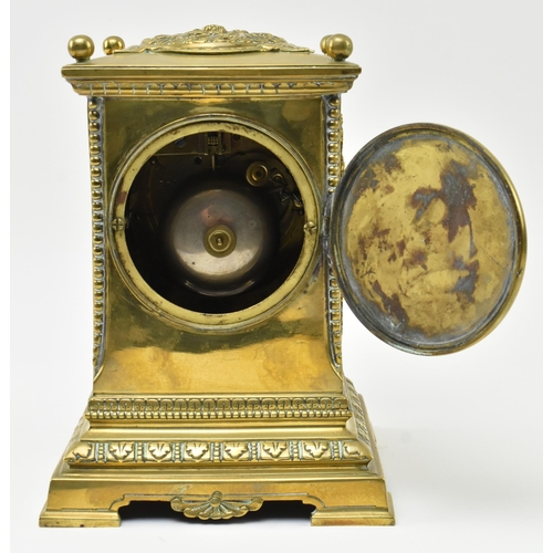 103 - Japy Freres, Paris - a French 19th century brass cased 8-day movement mantel clock. The clock having... 