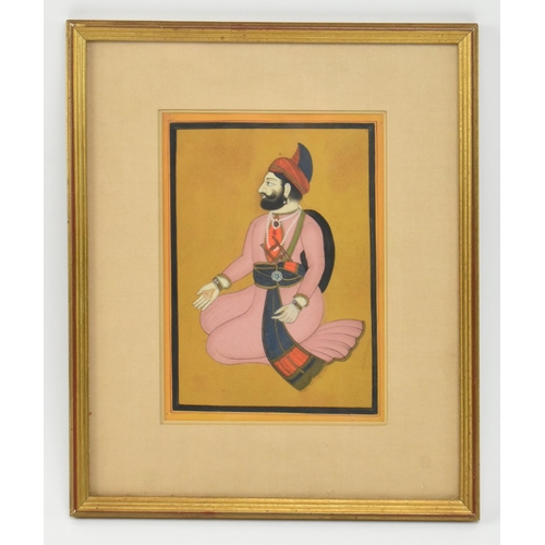 120 - Three 19th century Indian Mughal school fine paintings, including a fine painting on paper & a p... 