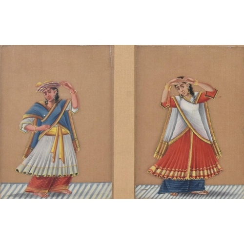 120 - Three 19th century Indian Mughal school fine paintings, including a fine painting on paper & a p... 