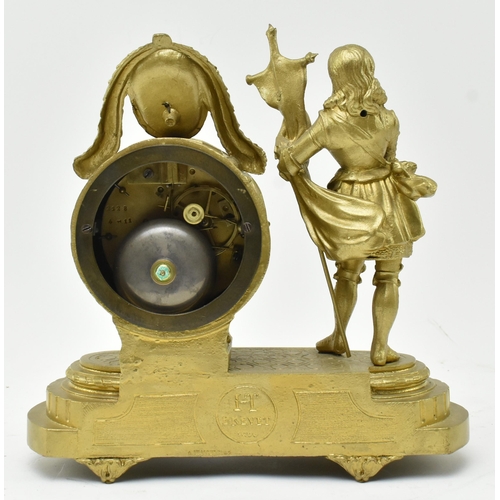 132 - Japy Freres - a French 19th century gilt metal & enamel 8-day movement mantle clock. The clock h... 