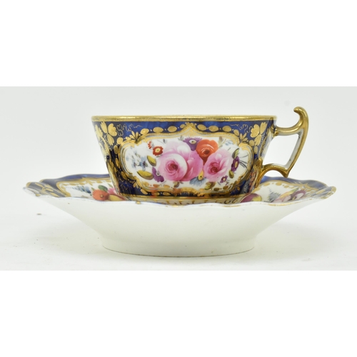 148 - An early 19th century George III 1820 Coalport hand painted tea cup and saucer. Each piece having de... 