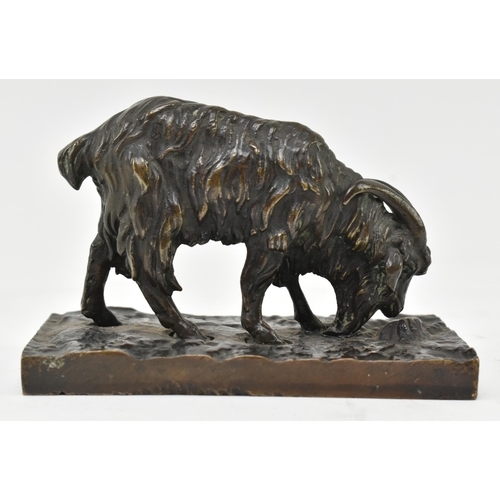 179 - Antoine Louis Barye - a 19th century French bronze paperweight figure of a mountain goat. The goat f... 