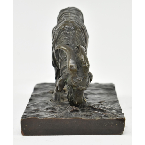 179 - Antoine Louis Barye - a 19th century French bronze paperweight figure of a mountain goat. The goat f... 