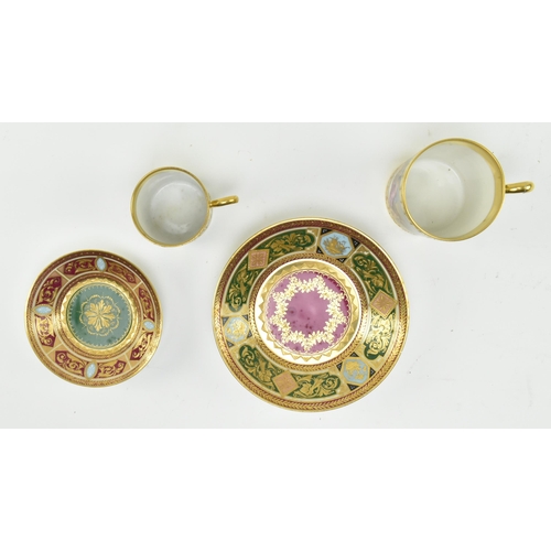 180 - Two early 19th century Royal Vienna style hand painted porcelain teacups. The lot comprising a coffe... 