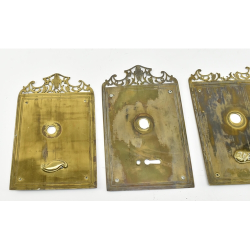 192 - Architectural Salvage - A set of four late 19th / early 20th century Art Nouveau brass door plates. ... 