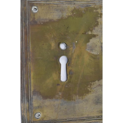 192 - Architectural Salvage - A set of four late 19th / early 20th century Art Nouveau brass door plates. ... 