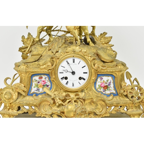 47 - Miroy Freres, Paris - a French 19th century gilt metal & enamel figurative eight-day movement ma... 