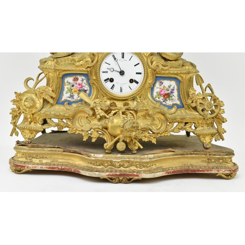 47 - Miroy Freres, Paris - a French 19th century gilt metal & enamel figurative eight-day movement ma... 