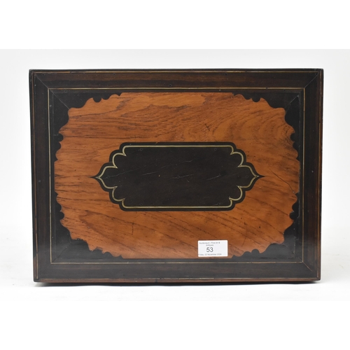 53 - A late 17th - early 18th century Indo-Portuguese Lahore rosewood, walnut ebony and inlaid ivory cabi... 