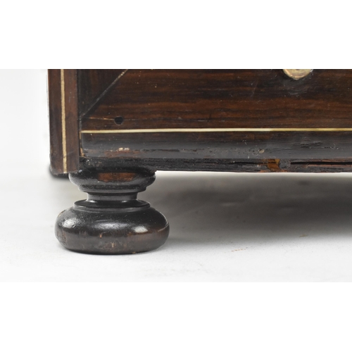 53 - A late 17th - early 18th century Indo-Portuguese Lahore rosewood, walnut ebony and inlaid ivory cabi... 