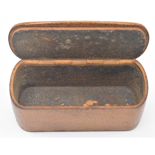 56 - An early 19th century Scottish mauchline ware micromosaic snuff box. The snuff with engraving to lid... 