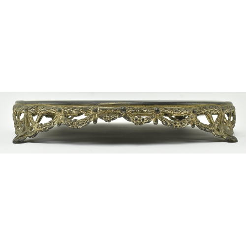 59 - A Neoclassical inspired late 19th century silver plated & mirrored top centrepiece plateau stand... 