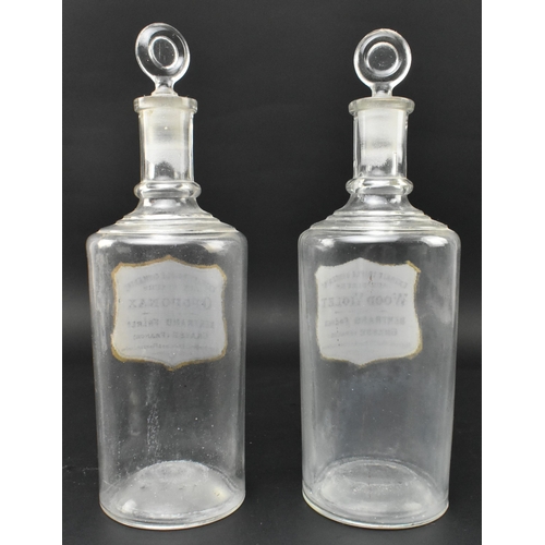 73 - A pair of late 19th century French Bertrand Brothers Grasse glass apothecary / pharmacy perfume extr... 