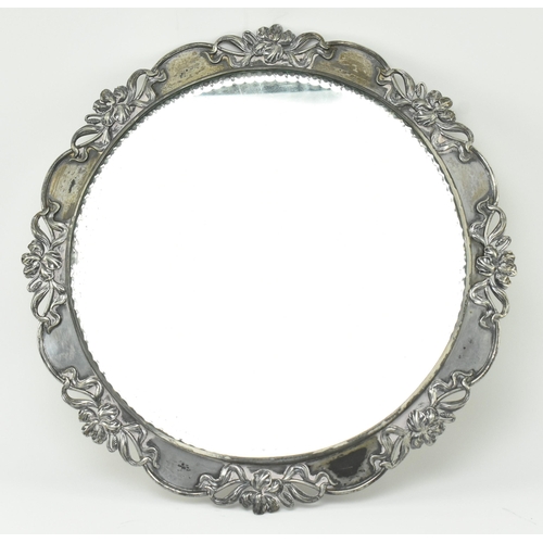 74 - An Art Nouveau early 20th century quadruple silver plate & mirrored top centrepiece plateau stan... 