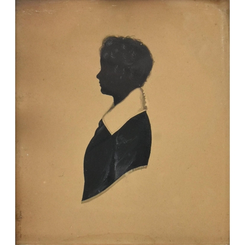 8 - Edgar Adolphe - a mid to late 19th century Victorian watercolour on paper silhouette painting. The p... 