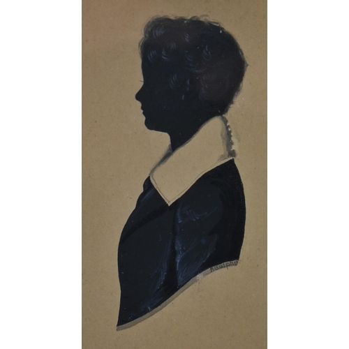 8 - Edgar Adolphe - a mid to late 19th century Victorian watercolour on paper silhouette painting. The p... 