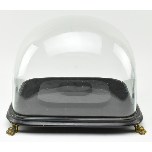 82 - A Victorian 19th century circa 1825 glass display dome. The dome of oval form raised on a stepped bl... 