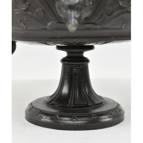 85 - A Victorian Grand Tour late 19th century cast bronze figurative tazza urn. The tazza having figurati... 