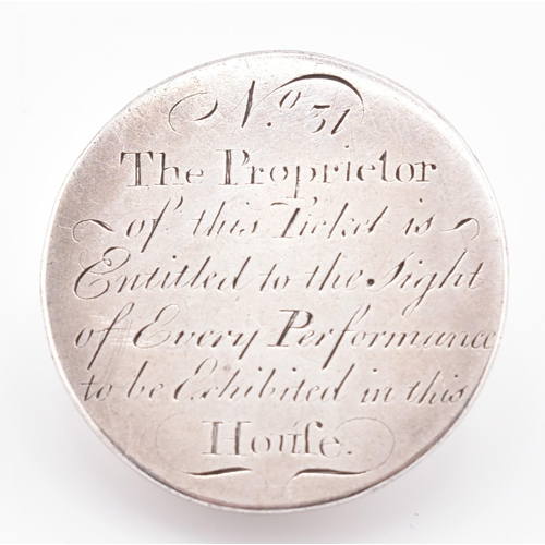 9 - Bristol Old Vic Theatre - An 18th century George III silver token for Bristol Theatre, King Street. ... 