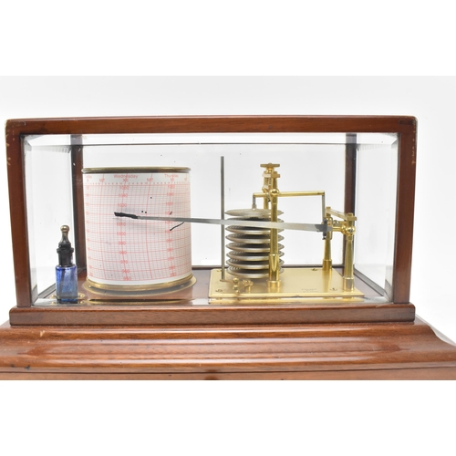 99 - Dickinson, Bath - a Victorian 19th century mahogany cased barograph. The barograph set within a beve... 