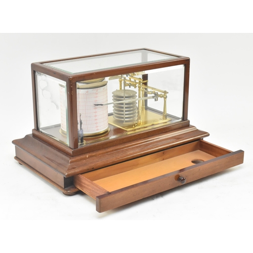 99 - Dickinson, Bath - a Victorian 19th century mahogany cased barograph. The barograph set within a beve... 