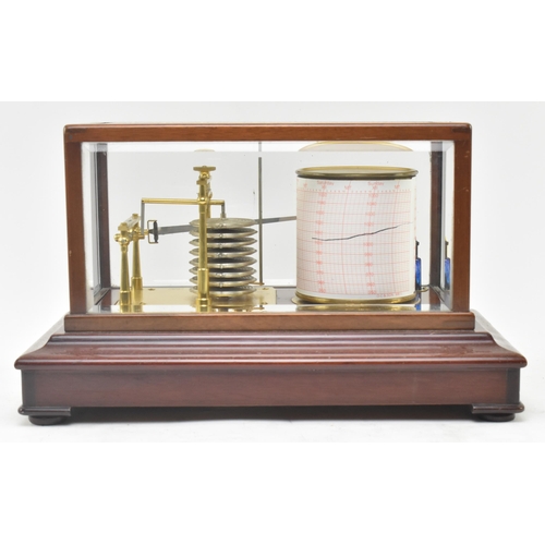 99 - Dickinson, Bath - a Victorian 19th century mahogany cased barograph. The barograph set within a beve... 