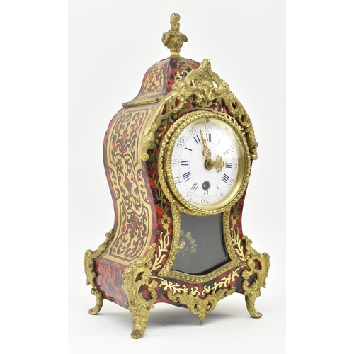 152 - Japy Freres, France - A French continental 19th century tortoiseshell and brass boulle mantel clock.... 