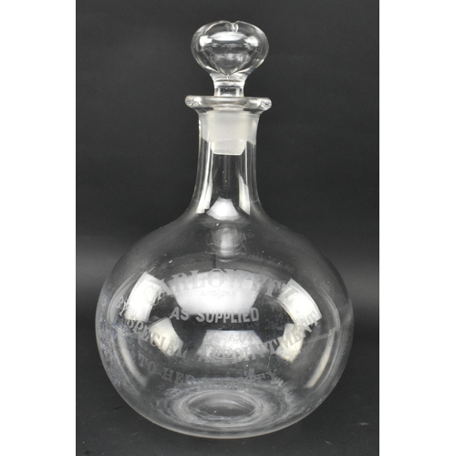 138 - A 19th century Victorian engraved glass onion shaped decanter. The decanter featuring hollow stopper... 