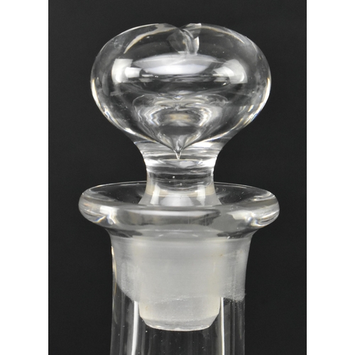 138 - A 19th century Victorian engraved glass onion shaped decanter. The decanter featuring hollow stopper... 